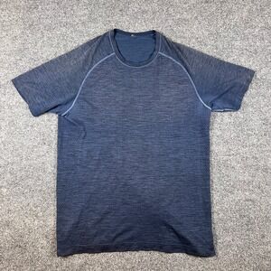 Lululemon Metal Vent Tech T Shirt Mens M Blue Black Heather Short Sleeve Gym